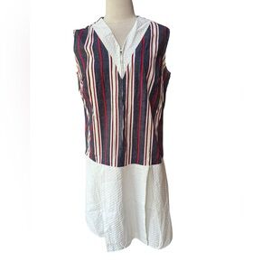 1960s Sears Fashions‎ Front Half Metal Zip, Poly/Cotton, Drop Waist, Mod Scooter